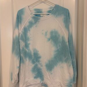 Lou & Grey Blue & White Tie-Dye Sweatshirt | Size Small
